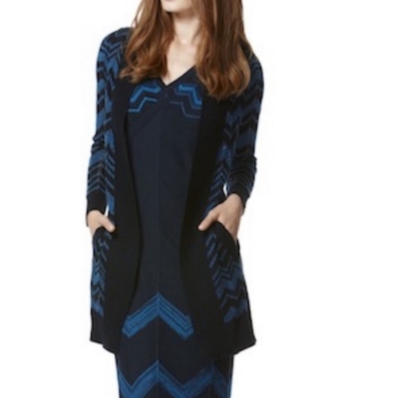 Missoni for Target Navy & Blue Zig Zag Chevron Long Cardigan Sweater - Picture 14 of 14